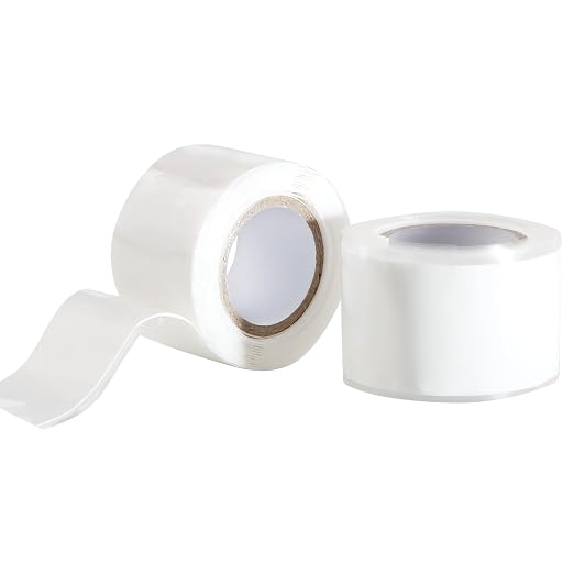 Self Fusing Silicone Tape 2 Rolls 1 in x 5' White Waterproof Rubber Leak Proof by PackYard