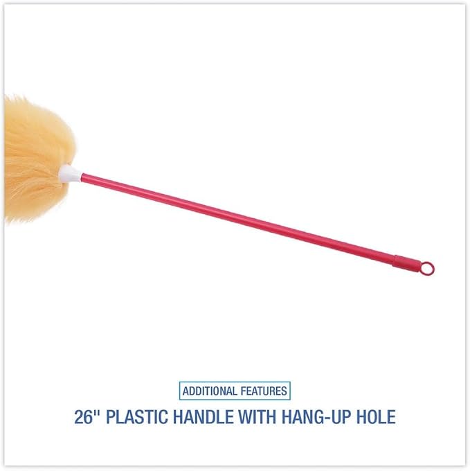 Boardwalk BWKL26 26 in. Plastic Handle Lambswool Duster - Image 5