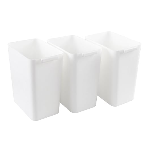 3-Pack 4.5 Gallon Plastic Rectangular Wastebasket by Lasbily