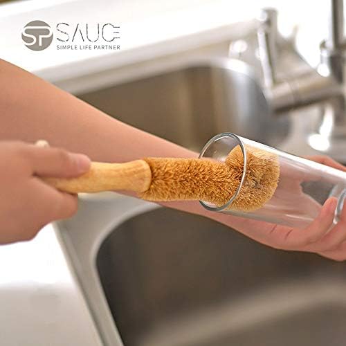 Wodden Cleaning Brush, Bottle Washing Brush, Pan Scrub Brush, Natural Coconut - Image 5