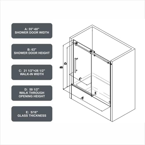 Favfurish Single Sliding Shower Door, Bathroom Glass Door - Image 2