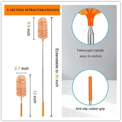 3 Pcs, Hand Microfibre Cleaning Tool Extendable s - Image 2