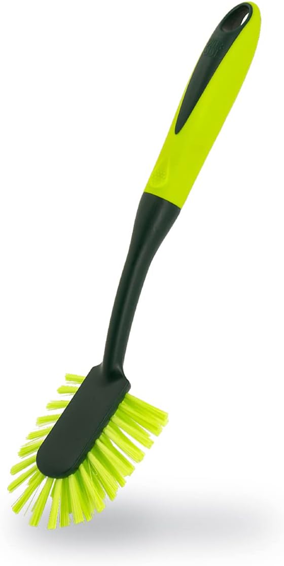 Pine-Sol Long Handle Dish Brush – Heavy Duty Bristle Kitchen Scrubber, Safe by Pine-Sol