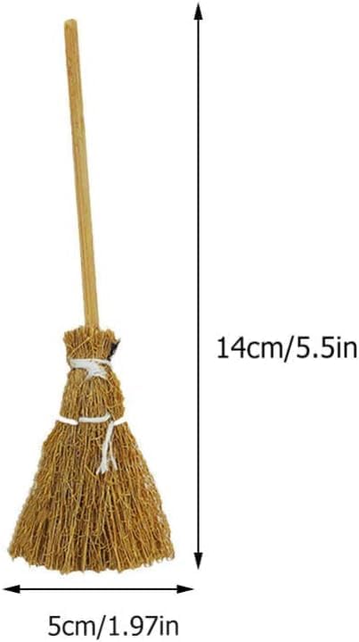 5Pcs Mini Brooms, Witch Straw Brooms, Doll House Dollhouse Accessories Props - Image 2