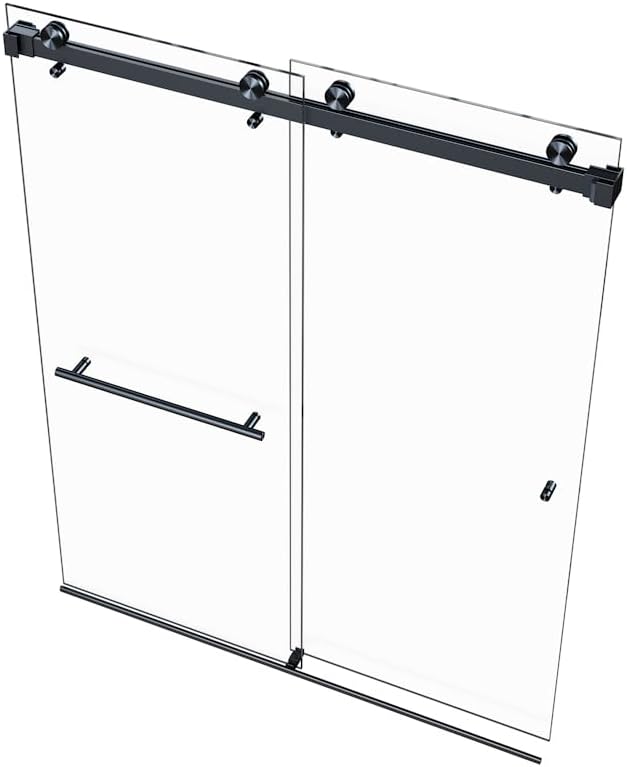 VITRA-200 56.5-59" W x 78" H Frameless Shower Door, Double Sliding by EurotechShowers