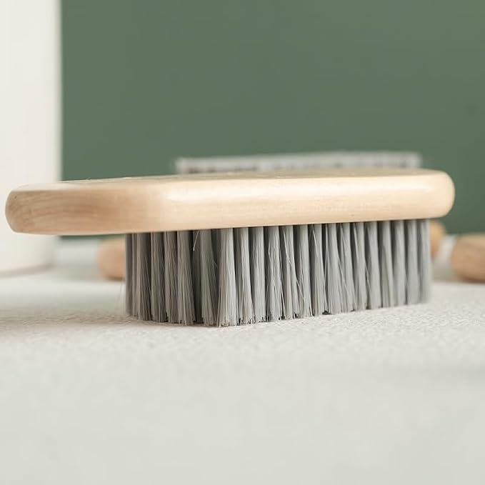 2 Pcs Wood Laundry Brush, Clothing Stain Remover Scrubber, Soft Bristle - Image 4