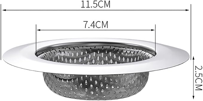 2 Pcs 11.5cm Stainless Steel Sink Strainers Sink Drain Baskets Small Basket - Image 3