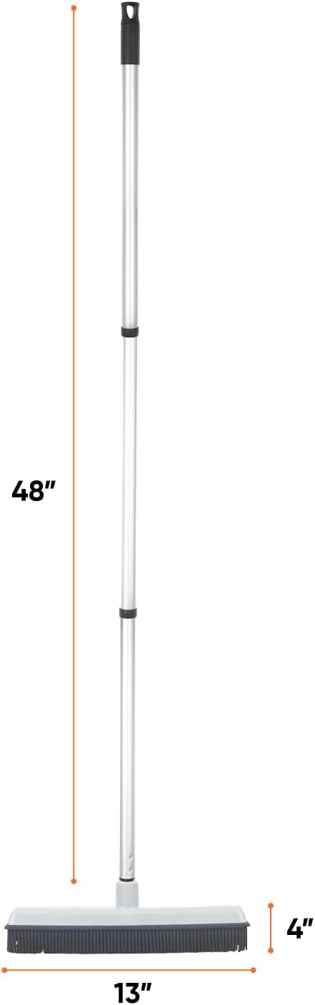 Rubber Bristle Broom for Floors Salon Broom, Rubber Squeegee Broom, Rug Broom - Image 2