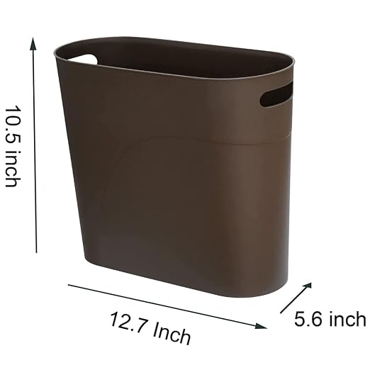Small Trash Can Plastic Bathroom Wastebasket 3.2 Gallon Slim Garbage Container - Image 4