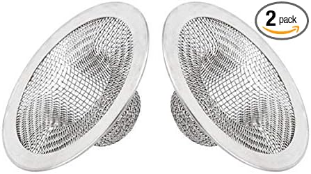 Drain Hair Catcher, Mesh Metal Sink Strainer Set of 2, Fits by GXONEHomeKitchen