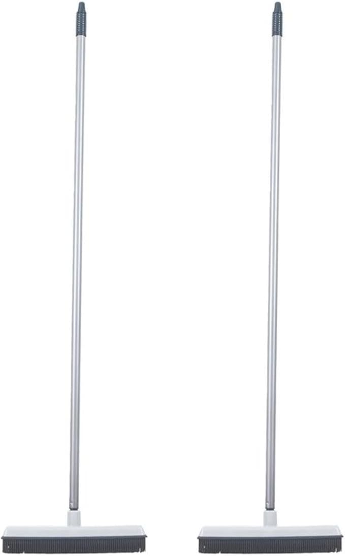 Rubber Bristle Broom for Hardwood Floors, and Vinyl, Salon Rubber Squeegee and by Superio