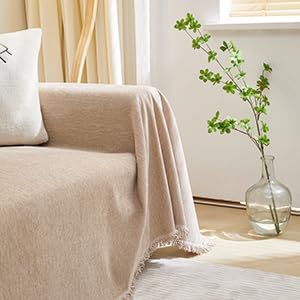 MEETSKY Couch Cover Sofa Covers for Sectional Sofa Universal Fit for Couch 2 Seat, Thick Washable Sofa Slipcover Large, 71"x 102", Khaki