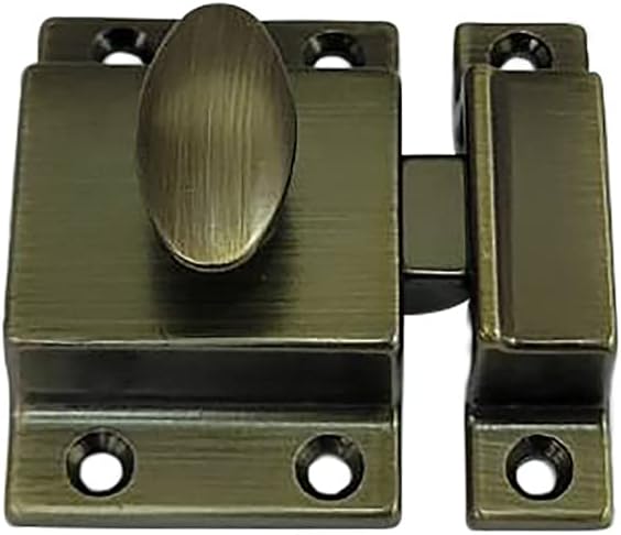 QCAA Traditional Large Oval Turn Cabinet Latch, Solid Brass, by QCAAHardware
