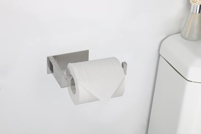 Toilet Paper Holder, Self Adhesive Tissue Holder Stainless Steel Rustproof - Image 6