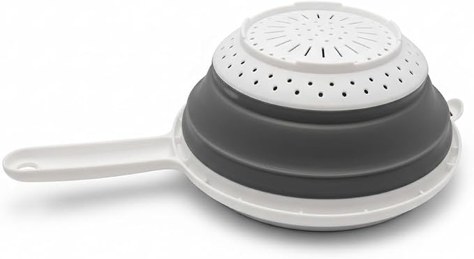 Handy Housewares 8" Round Space Saving Collapsible Silicone Kitchen Colander - Image 5