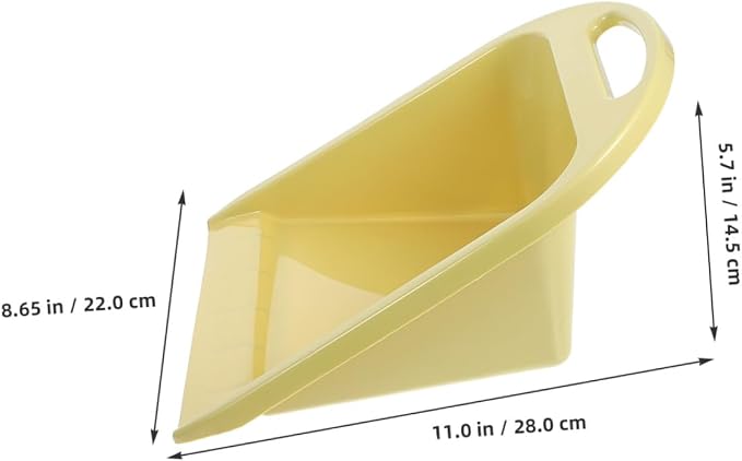 Small Handheld Dustpan Set 2pcs, Portable Lime Yellow Plastic Dust Pan - Image 7