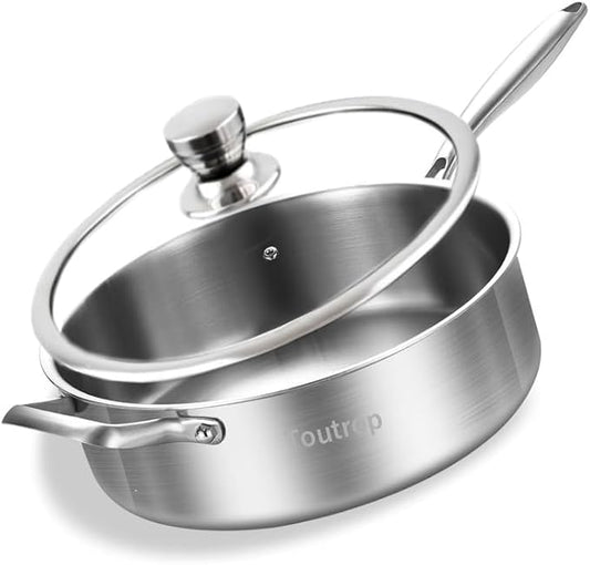Toutrop Tri-Ply Stainless Steel 8 Quarts Sauté Pan by Toutrop