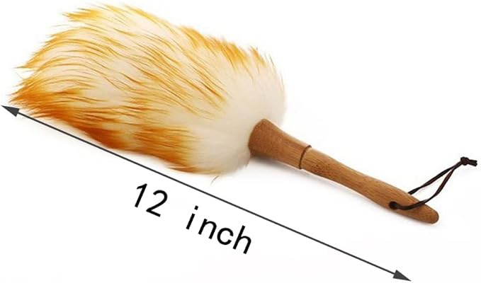 2 Pack Lambswool Duster with Solid Wooden Handle-12''Long Natural Feather - Image 2