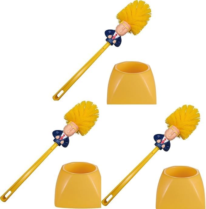 3 Set Trump Toilet Brush with Holder，Make Toilet Clean agin Trump Toilet Brush， by Bivpreom