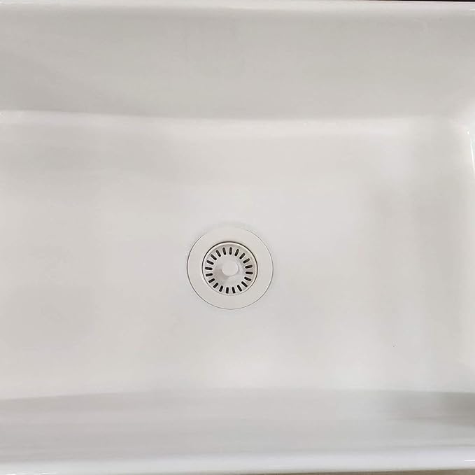 White Polymer Drain Kitchen Sink Drain Assembly - Image 5
