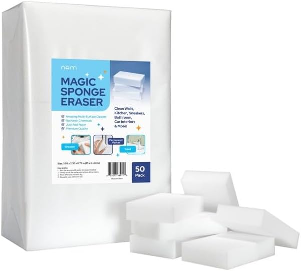 Magic Sponge Cleaning Eraser, 50 Pack Melamine Foam Cleaning Pads, Sink & by Unknown