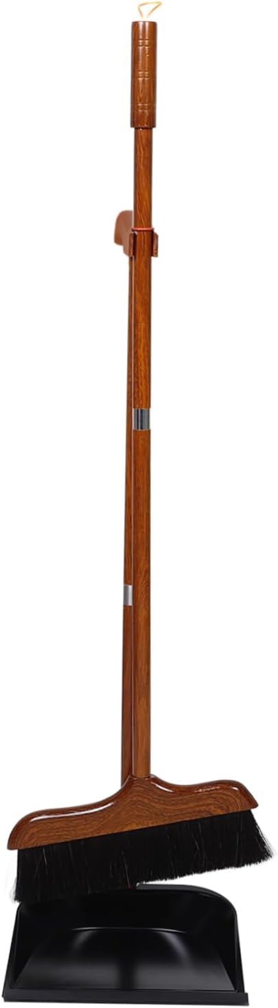 Redwood Horsehair Broom with Long Handle and Dustpan Set Cleaning by Unknown