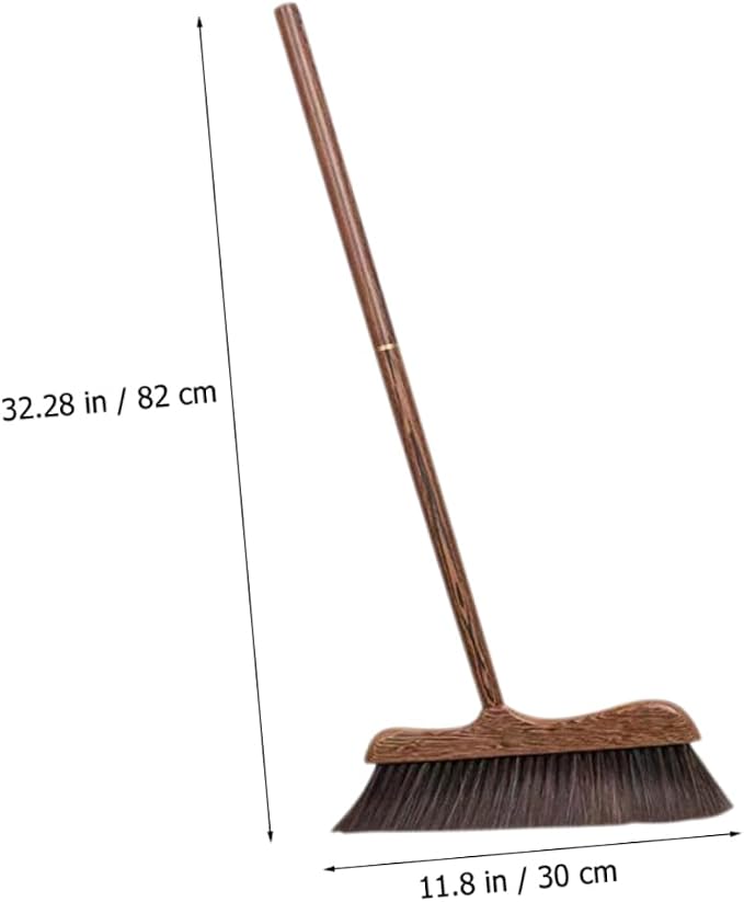 Wooden Outdoor Broom with Soft Bristles Long Handle Garden Scrub Broom - Image 4