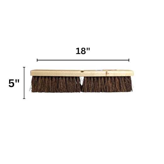 Bristles 4218 18” Outdoor Push Broom Head – Heavy Duty Hardwood Block, Rough - Image 2
