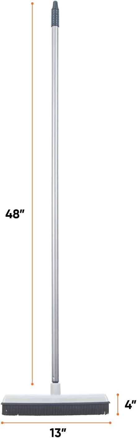 Rubber Bristle Broom for Hardwood Floors, and Vinyl Salon Broom, Rubber - Image 2