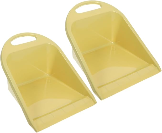 2pcs Handheld Dustpan Set with Handle, Compact Yellow Desktop Dustpan by DIYEAH