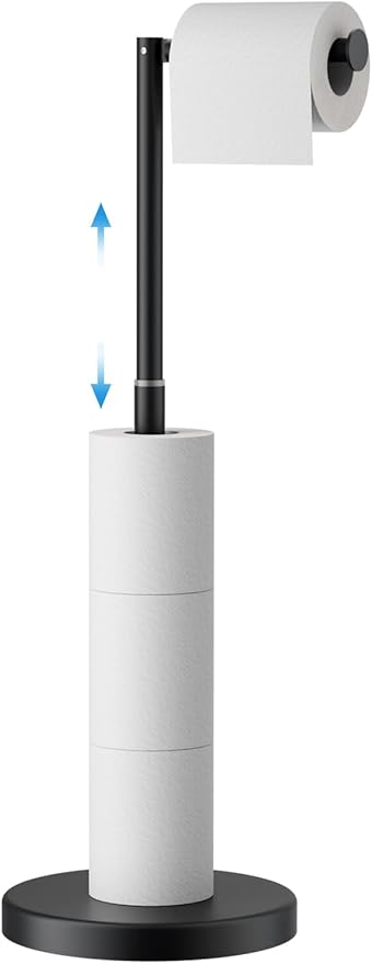 FORIOUS Toilet Paper Holder Stand Adjustable, Stainless Steel Freestanding by FORIOUS