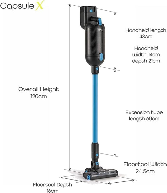 X Cordless Vacuum Cleaner | Mini Power Brush, Hard Floor Roller, 10 Bags & Wall - Image 2