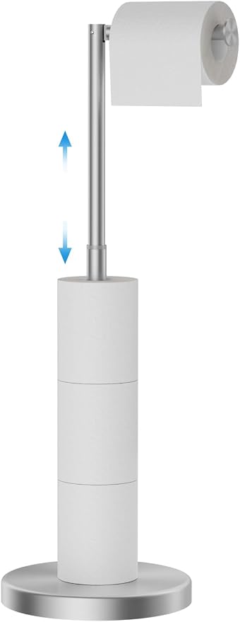 FORIOUS Toilet Paper Holder Stand Adjustable, Stainless Steel Freestanding by FORIOUS