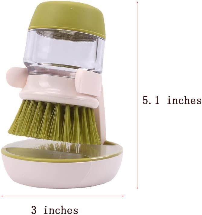 Dish Brush with Soap Dispenser, Dishwashing Kitchen Scrub Brushes Dish Scrubber - Image 2
