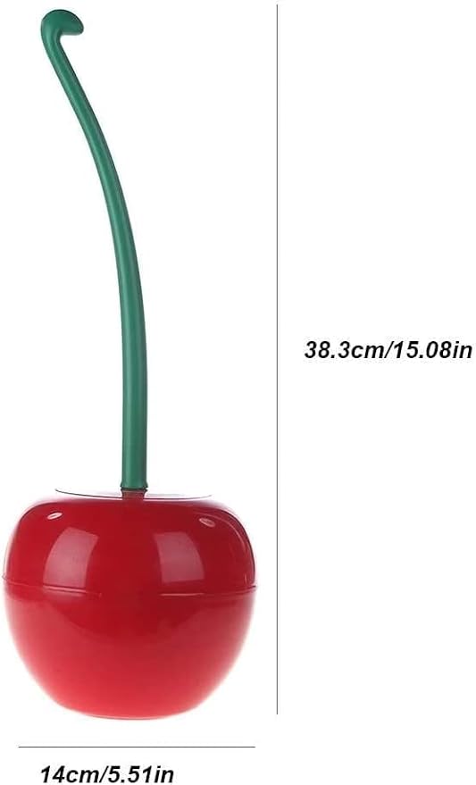 Cherry Toilet Brush and Holder, Cute Design - Image 3