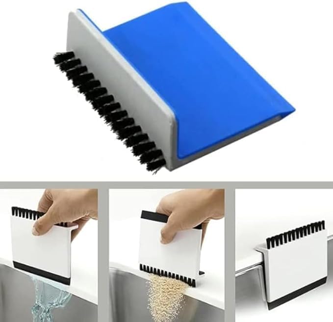 2 Pcs Black Kitchen Sink Squeegee Cleaner Countertop Brush Wiper Vegetable - Image 9