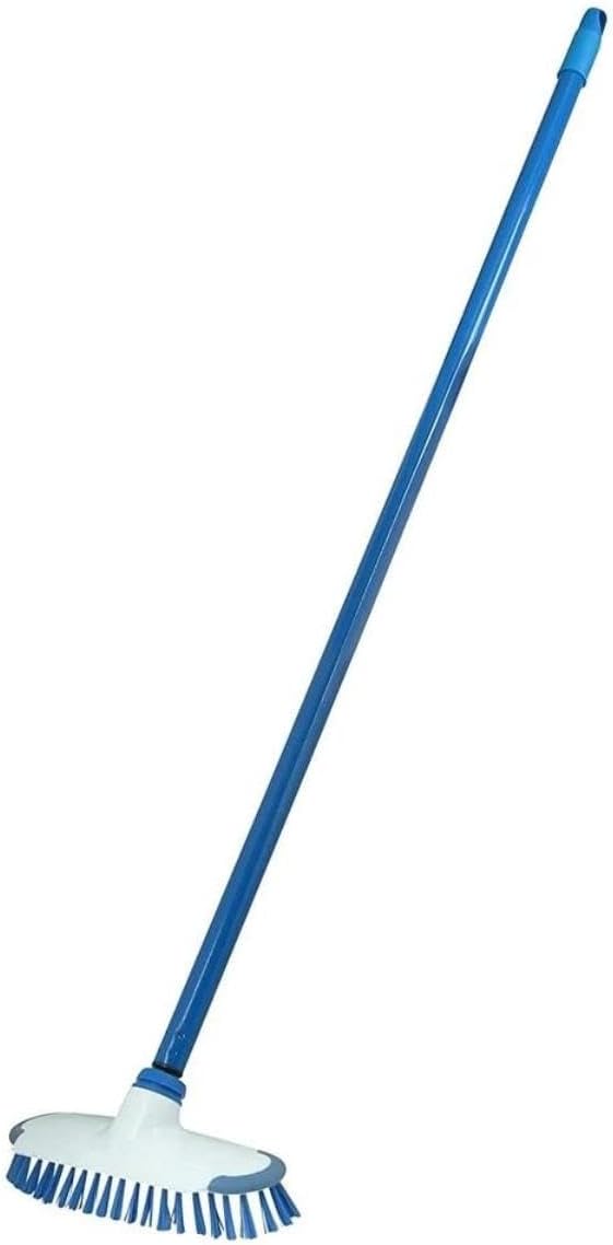 Superio Deck Scrub Brush with Long Handle Heavy Duty Stiff Bristles Grout by Superio