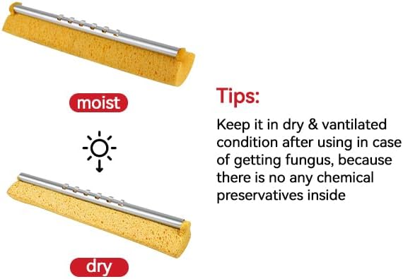 4 Pack of Replaceable Compressed Cellulose Sponge Mop Heads, Size:12.8 Inch - Image 4