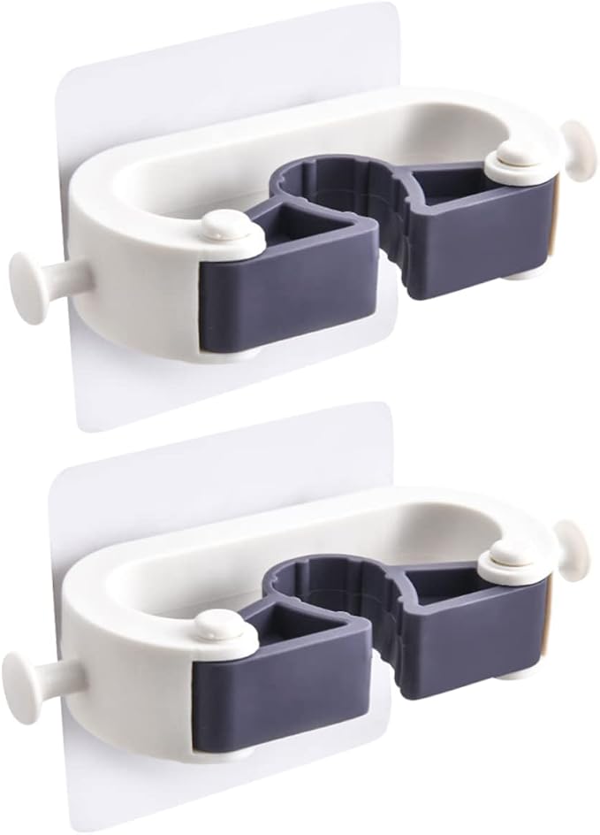 VOSAREA 2pcs Punch Mop Holder and Broom Organizer Wall Mounted Cleaning Tools by VOSAREA