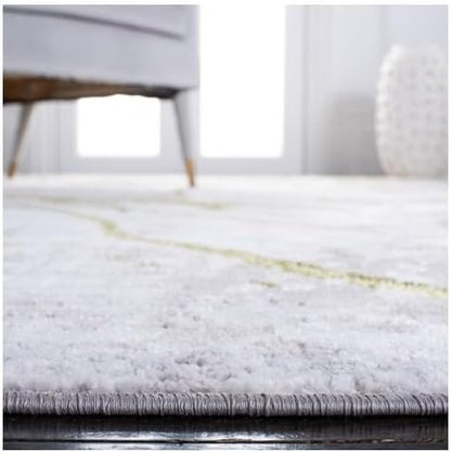 SAFAVIEH Amelia Collection Accent Rug - 2' x 4', Grey & Green, Modern Abstract Design, Non-Shedding & Easy Care, Ideal for High Traffic Areas in Entryway, Living Room, Bedroom (ALA293J)