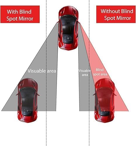 LivTee Blind Spot Car Mirror，Asymmetric Fan Shaped HD Glass Frameless Convex - Image 2