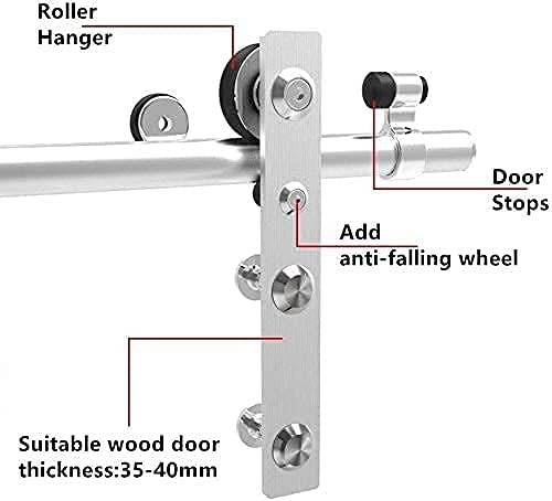 CCJH 4ft Stainless Sliding Barn Door Hardware Kit Heavy Duty - Image 4
