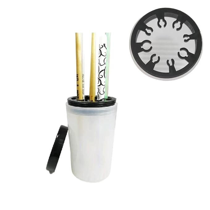 2 Pack Nail Art Brush Cleaner Cup, Acrylic Nail Art Tip Brushes Holder Remover - Image 6