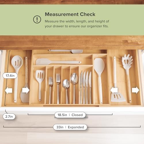 KitchenEdge Premium Silverware, Flatware and Utensil Organizer - Image 2