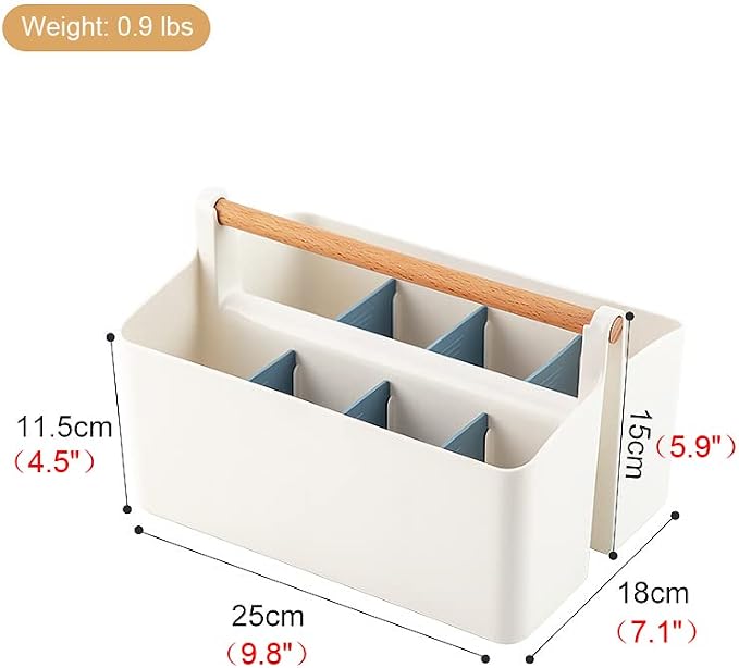 Large Portable Basket with Handle, Plastic Craft Storage Organizer Caddy Tote - Image 2