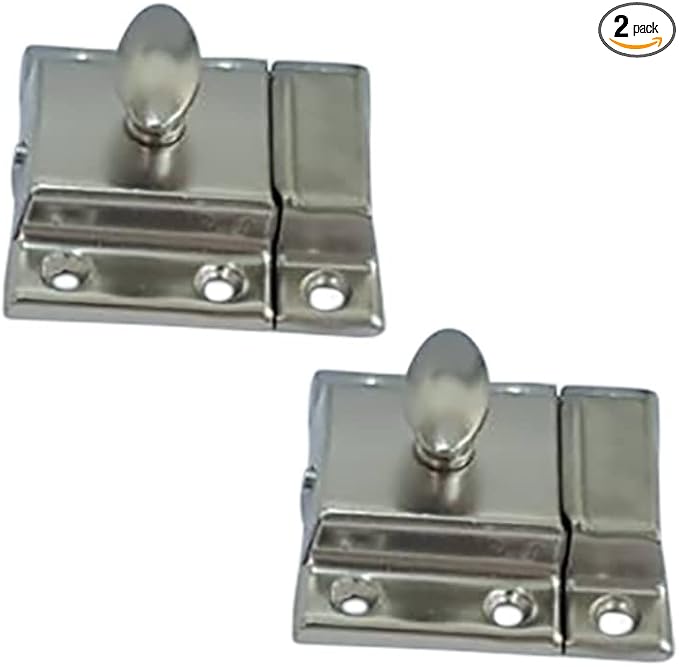 QCAA Oval Turn Cabinet Latch, for Cupboard & Other Furniture, Chrome Plated by QCAAHardware