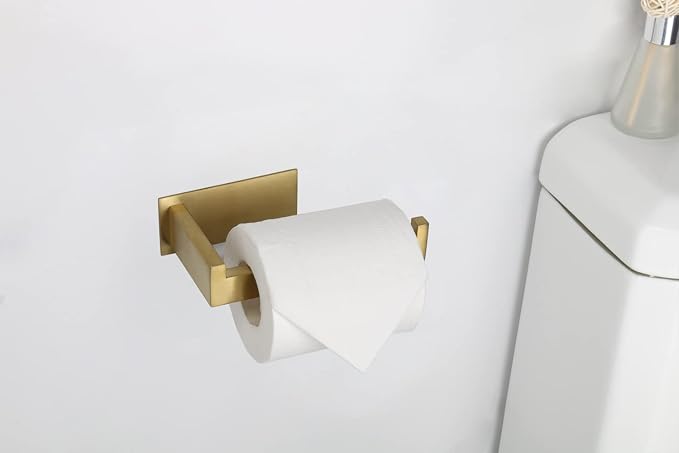 Toilet Paper Holder, Self Adhesive Tissue Holder Stainless Steel Rustproof - Image 6