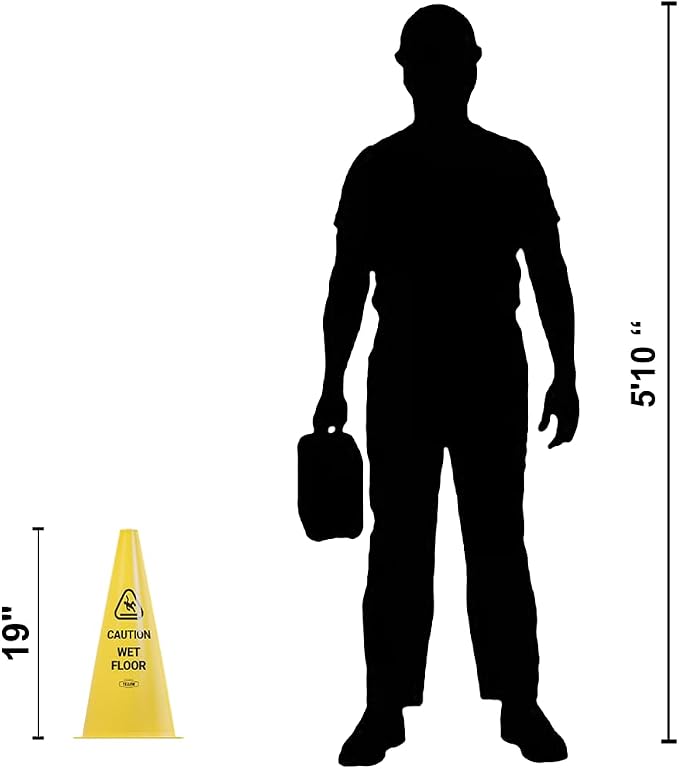 Yellow Safety® Commercial 19 Inch "Caution Wet Floor" Sign Cone, 4 ct. - Image 4