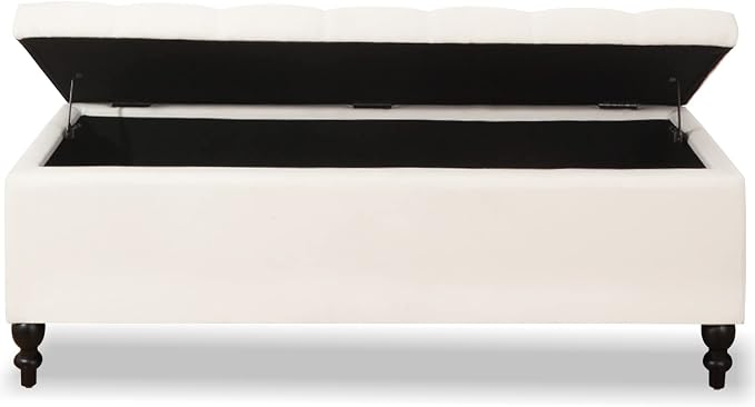 Storage Ottoman 50.2 Inches Upholstered Fabric Storage Ottoman Bench，Button - Image 6