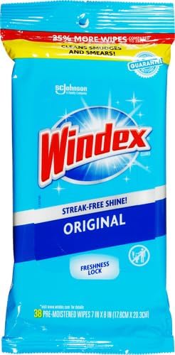 Windex Glass Wipes, Pre-Moistened | Original Scent | 38 Count | Pack of 2 - Image 2